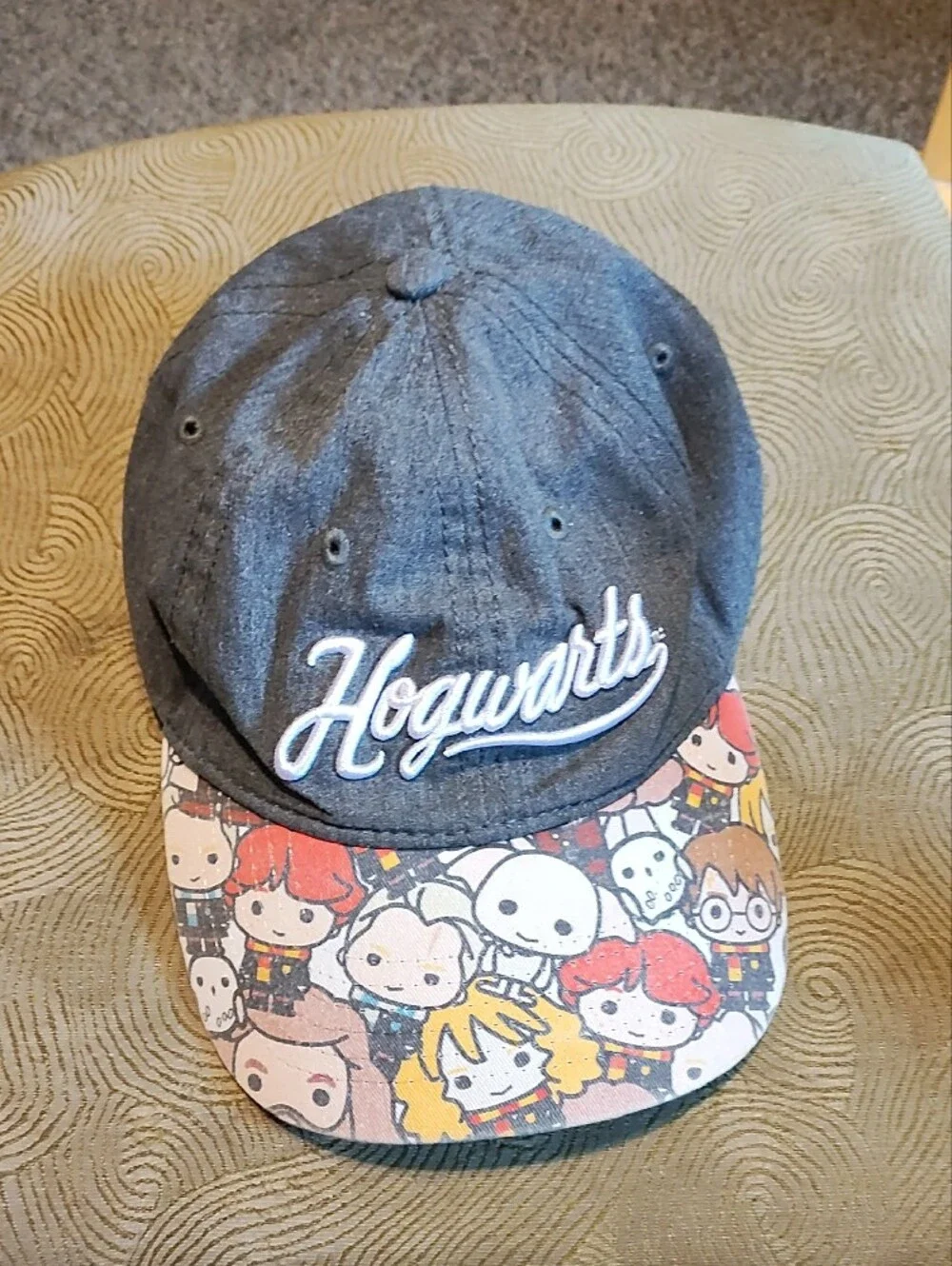 Hogwarts Children's Cap with Character Print Visor - Gray Denim